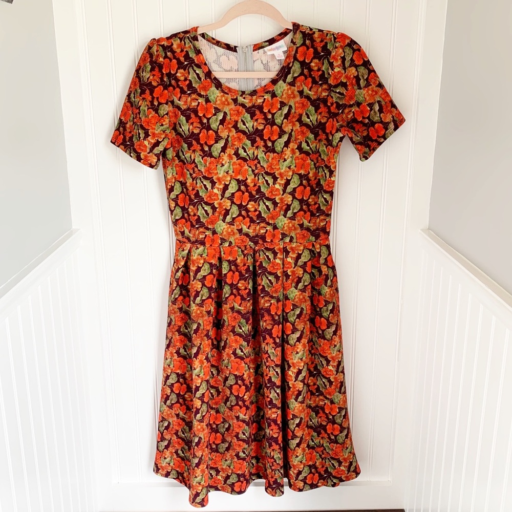 Lularoe Small Floral Dress Pockets Fall Cottagecore